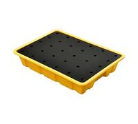 Industrial Modular Spill Containment Platform, Stackable Grating Tray with Drain for Oil Drum Capacity, Safety Solution for Factory Garage Kitchen