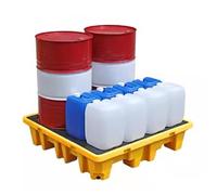 Industrial Modular Spill Containment Tray, High Capacity Drum Spill Control Platform with Drain for Hazardous Liquid Management