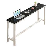 Industrial Narrow Bar Table, Breakfast & Dining Table with Metal Legs, Non-Slip Kitchen Pub Table for Small Spaces, Living Room & Patio, 160x30x100cm