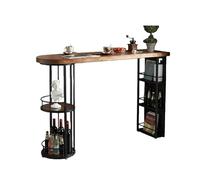 Industrial Narrow Counter Height Table with Storage - 55.1" High Top Kitchen Pub Table, Sturdy Metal Frame for Small Spaces, Dining Room & Living Room Furniture