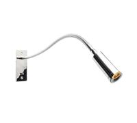 Industrial Nickel Chrome Recessed LED Wall Sconce Gooseneck Wall Spotlight with Switch for Hotel Picture Project Museum Gallary Easy to Install(Chrome)