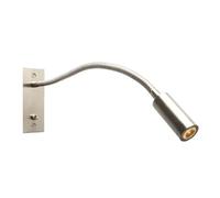 Industrial Nickel Chrome Recessed LED Wall Sconce Gooseneck Wall Spotlight with Switch for Hotel Picture Project Museum Gallary Easy to Install(Nickel)