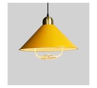 Industrial Nordic Style Lamp Yellow Indoor Mount Lights Barn Pendant Hanging Light Fixture E27 Base Chandelier Lighting Cafe Restaurant Fixtures(Yellow,36cm)