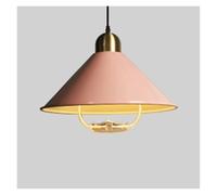 Industrial Nordic Style Lamp Yellow Indoor Mount Lights Barn Pendant Hanging Light Fixture E27 Base Chandelier Lighting Cafe Restaurant Fixtures(Pink,36cm)