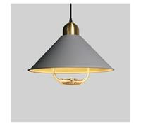 Industrial Nordic Style Lamp Yellow Indoor Mount Lights Barn Pendant Hanging Light Fixture E27 Base Chandelier Lighting Cafe Restaurant Fixtures(A Gray,36cm)