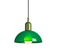 Industrial nt Light Fixture, 30cm Green Stained s Dome e, E27 Loft Hanging Ceiling Light for Kitchen, Dining Room, Bedroom Decor