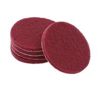 Industrial Nylon Scouring Pads 4 Inch (100 mm) for Polishing Buffing - 5-piece Set with Flock Backing Compatible with 4 Random Orbital Sanders - Green/red/Grey/Blue/Orange (240-3000)(Red(400#))