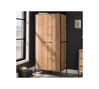 LPD Furniture Hoxton 2 Door Wardrobe Distressed Oak Effect