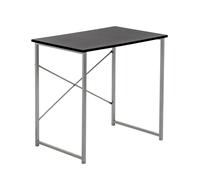 Harbour Housewares Industrial Wooden Desk - 80cm - Black - PC Computer Workstation Contemporary Laptop Durable Tubular Steel Compact Wooden Office Desk for Study