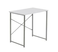 Harbour Housewares Industrial Office Desk - 80cm - White - PC Computer Workstation Contemporary Laptop Durable Tubular Steel Compact Wooden Office Desk for Study