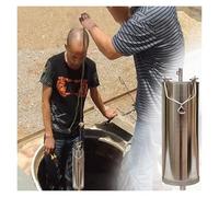 Industrial Oil Deep Bottom Sampler - 1000ml Liquid Sampling Tool for Metals Analysis Oil Collection Device - Precision Measurement Durable Silver Finish