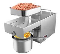 Industrial Oil Press Machine, Electric Stainless Steel Automatic Cold & Hot Press Oil Expeller, Intelligent Temperature Control, LCD Display, for Seeds, Nuts