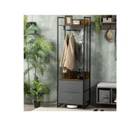 Industrial Open Wardrobe Rustic Metal Clothes Rail Narrow Storage Coat Hanger
