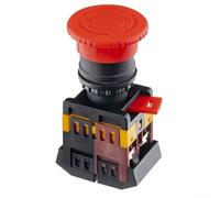 Industrial Panel Mount E-Stop Switch 380V Red | Flame retardant casing, silver alloy contacts, high conductivity, 10 current, safe operation