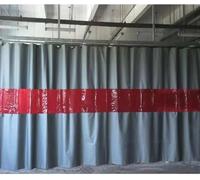 Industrial Partition Curtain, Flame Retardant - Silicone Coated Blanket, Red Window Panel(7.5X3M)