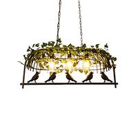 Industrial Pendant Ceiling Light, Black Birdcage Island Lamp for Kitchen Dining Room