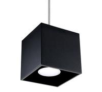 Sollux Lighting Quad Aluminium Black 1 Light Classic Pendant Ceiling Light