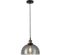 Industrial Pendant Light Fixtures, Matte Black Adjustable Cord Hanging Pendant Lamp, Vintage Style Hand Blown Glass Shade Globe Chandelier for Bedroom, Living Room, Dining Room, Kitchen