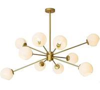 Industrial Pendant Light Magic Bean Molecular Chandelier Modern Glass Globe Metal Sputnik Fixture with Adjustable Rods Hanging Lighting, Luxury(10 Lights)