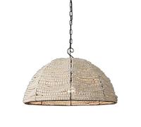 Industrial Pendant Light Wood Beaded Chandelier Retro Semicircle Pendant Light American Style Creative Farmhouse Hanging Lamp Ceiling Lighting Fixture for Restaurant Bar Bedroom Living Room Hallway (