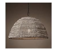 Industrial Pendant Light Wood Beaded Chandelier Retro Semicircle Pendant Light American Style Creative Farmhouse Hanging Lamp Ceiling Lighting Fixture for Restaurant Bar Bedroom Living Room Hallway (