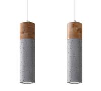 Sollux Lighting Zane Concrete Grey 2 Light Classic Pendant Ceiling Light
