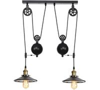 Industrial Pendant VAintage Chandelier Fixture with Matte Lamp Shade Adjustable Rise and Fall Retro Ceiling Light,Ceiling Light
