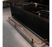Industrial Pipe Bar Foot Rail 10 ft 11 ft 12 ft 13 ft 14 ft 15 ft 16 ft, Rose Gold Bar Foot Rest Rails Kit Home Bar, Kitchen Island Footrest Pole(18.6ft/567cm)