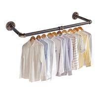 Industrial Pipe Clothes Rack, eSynic 60CM Wall Mounted Tidy Rail U-Shaped Drying Rack Wall Mounted Clothes Rail Industrial Antique Decorative Bar Rod Garment Clothes Hanging Bar for Cloakroom etc