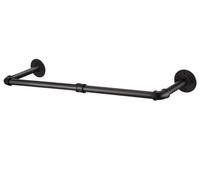 Industrial Pipe Clothes Rail 92cm, Wall Mounted Garment Rack Wardrobe Hanging Rails Black for Clothing Home Shop