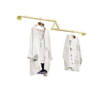Industrial Pipe Clothes Rail Wall-Mounted Clothing Display Rack Space-Saving Laundry Drying Rack Slish & Max Load 30kg Easy Installat den h 100x12cm