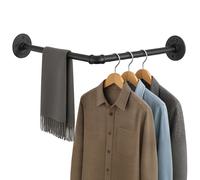 Industrial Pipe Clothing Rack Wall mounted Clothes Rail Hanging