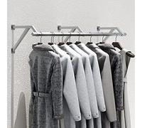 Industrial Pipe Floating Clothing Rack Wall Mounted Garment Rack, Heavy Duty Stainless Steel Creative Clothes Rail Hanging Rod, Boutique Clothes Store Display Shelf Closet Organizer Coat Rac