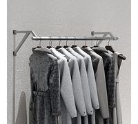Industrial Pipe Floating Clothing Rack Wall Mounted Garment Rack, Heavy Duty Stainless Steel Creative Clothes Rail Hanging Rod, Boutique Clothes Store Display Shelf Closet Organizer Coat Rac