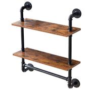Industrial Pipe Floating Shelves - Versatile Wall Shelf for Bedroom, Bathroom, Living Room & Office - Stylish Decorative Storage Unit & Plant Stand, 60x20x66cm
