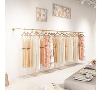 Industrial Pipe Metal Garment Rack - Sturdy Removable Wall-Mounted Clothing Hanger Versatile Display for Retail Clothing Stores Creative Apparel Showcase