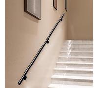 Industrial Pipe Stair Handrail|Black Staircase Handrail for Outdoor and Indoor Stairs Loft Porch Hand Rail|1m 120cm 1.5m 2m 240cm 2.5m 3m Modern Stair Banister Rails Kit(6.6ft/200cm)