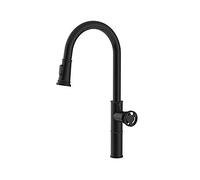 Industrial Pipe Style Kitchen Faucet with Pull Down Sprayer, Vintage Black Kitchen Sink Faucets, Single Handle One Hole Bar Mixer Taps, High Arc Rotatable Pulldown Kitchen Tap (Dark)
