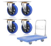 Industrial Plate Caster Wheel 4inch 5inch Set Of 4 Replacement Casters For Trolley Furniture DIY Workben Moving Silent Shock Absorption Rubber Foot Wheel (Color : Swive