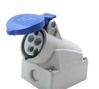 Industrial Plug and Socket 16A 32A 3 pin 4 pin 5 pin Wall Panel Mounted Coupler 220V 380V 415V dc power supply(MXS-EXPOSED INCLINED,NTC1-516 6H 415VW)