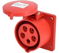 Industrial Plug & Socket Connector Set, and 16A/32A Three-Phase 4P5 Hole IP44 Non-Explosion-Proof for Use(5p16a Dark Straight Seat Gp)