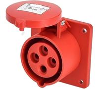 Industrial Plug & Socket Connector Set, and 16A/32A Three-Phase 4P5 Hole IP44 Non-Explosion-Proof for Use(4p32a Dark Straight Seat Gp)