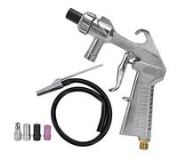 Industrial Pneumatic Sand Kit Professional Heavy Duty Sandblasting Gun with Nozzles Tube High Pressure Cleaning Tool for Metal Removal Polishing Aluminum Iron Ceramic Silver
