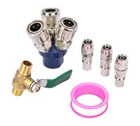 Industrial Pneumatics Triple Outlet Coupler Rapid Connector Metal Fittings Distributor for Air Pumps and Power Tool Pneumatics Air Compressor Fittings