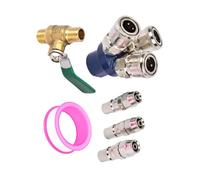 Industrial Pneumatics Triple Outlet Coupler Rapid Connector Metal Fittings Distributor for Air Pumps and Power Tool Pneumatics Air Compressor Fittings