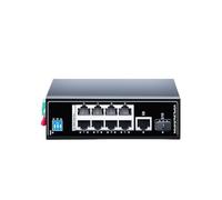 Industrial POE Switch 10-Port 100Base-T DIN Rail Wall-Mounted Gigabit Uplink SFP Network Ethernet Switch, DC 48-55V