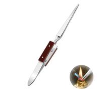 Industrial Precision Fiber Grip Soldering Tweezer Cross Locking Straight Pointed Tip Stainless Steel for Electronics Repair, Jewelry, Computer, Laboratory Work etc.