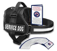 Industrial Puppy Service Dog Vest with Hook and Loop Straps and Handle - Harness is Available in 8 Sizes from XXXS to XXL - Service Dog Harness Features Reflective Patch (Black, XS)