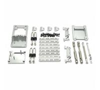 Industrial RC Car Chassis Frame Kit Damper Tie Rod Set Hydraulic Shock Absorbers CNC Aluminum Build Sharper Control Suitable for MN168 MN78 1/12 Scale Rock Crawling, Silver