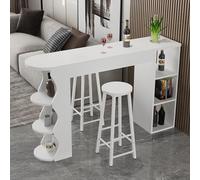 Industrial Rectangular Bar Table - Rustic Tall Counter Height Dining & Coffee Table - Narrow Long Design for Kitchen or Bar - Modern High Top Counter Table